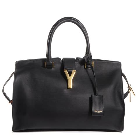 SAINT LAURENT Calfskin Medium Classic Y Cabas Black